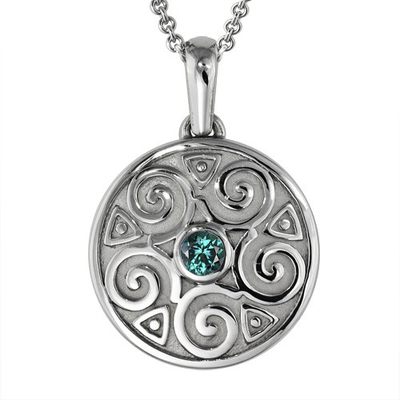 Blue Topaz Swirl Cremation Pendant